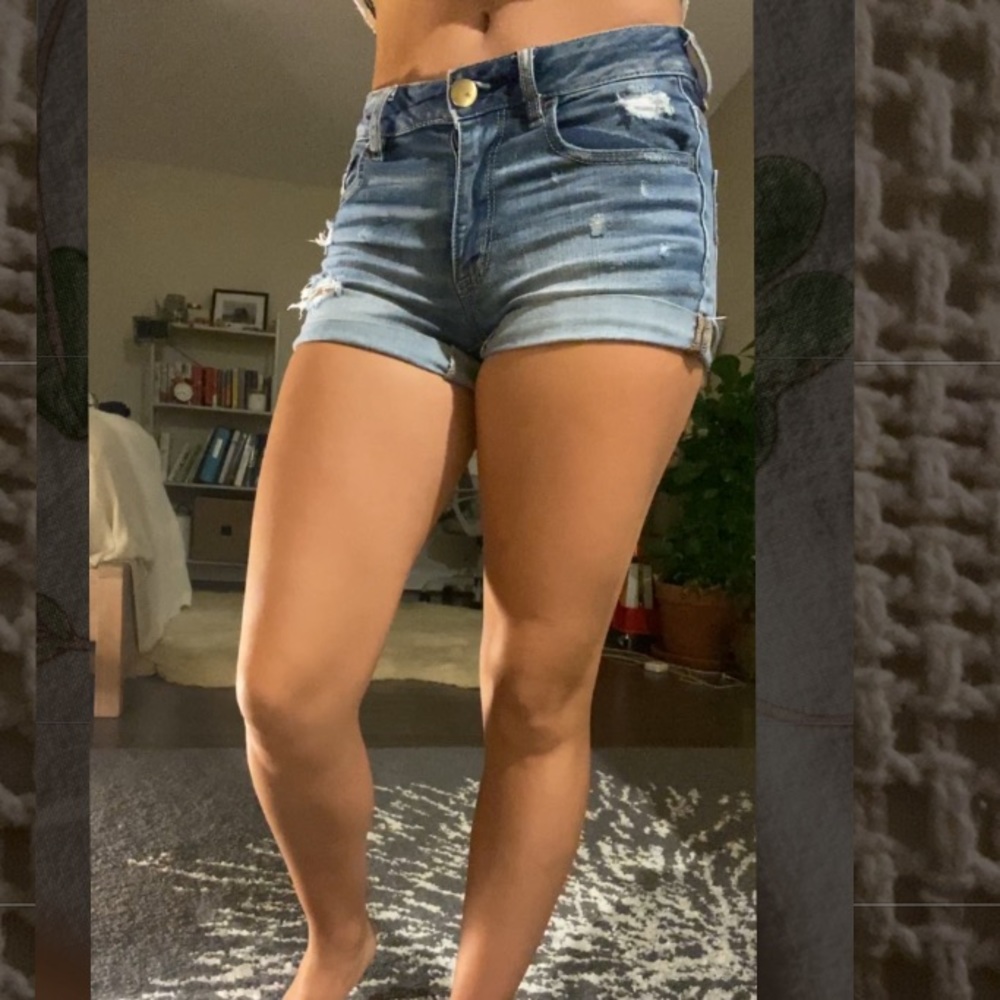 Super stretch denim shorts